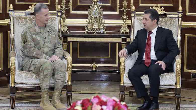 KRSC Chancellor Masrour Barzani and Deputy Commanding General of the US-led Coalition Major General Walter Piatt. (Photo: KRSC) 