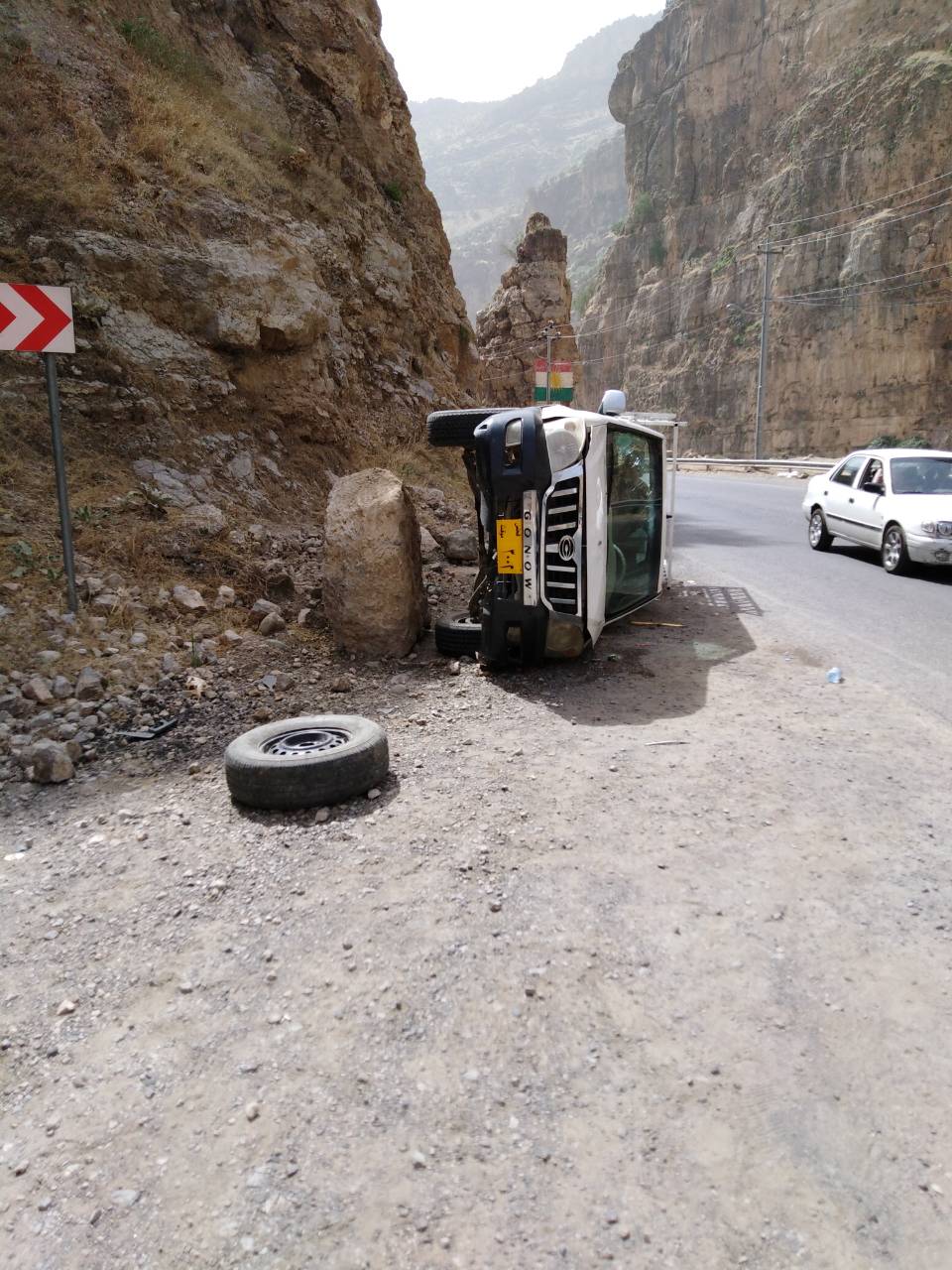 لە رووداوێكی ھاتووچۆدا 4 كەس برینداربوون
