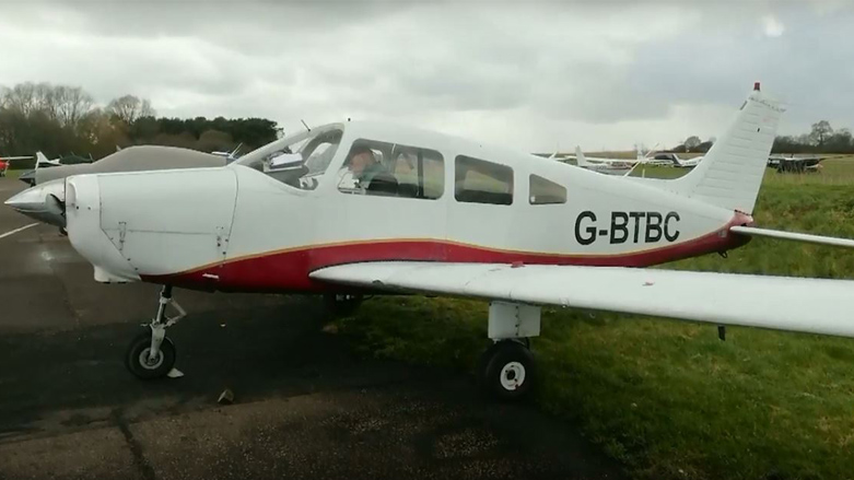 Saman Baban boards his Light Aircraft category plane. 