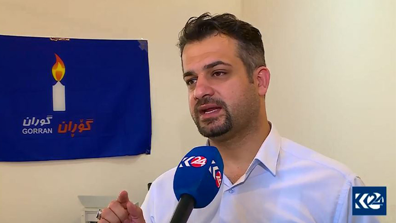 Karzan Gardy, member of the Movement for Change, speaks to Kurdistan 24 about the announced decision to partially recount votes, June 27, 2018. (Photo: Kurdistan 24)