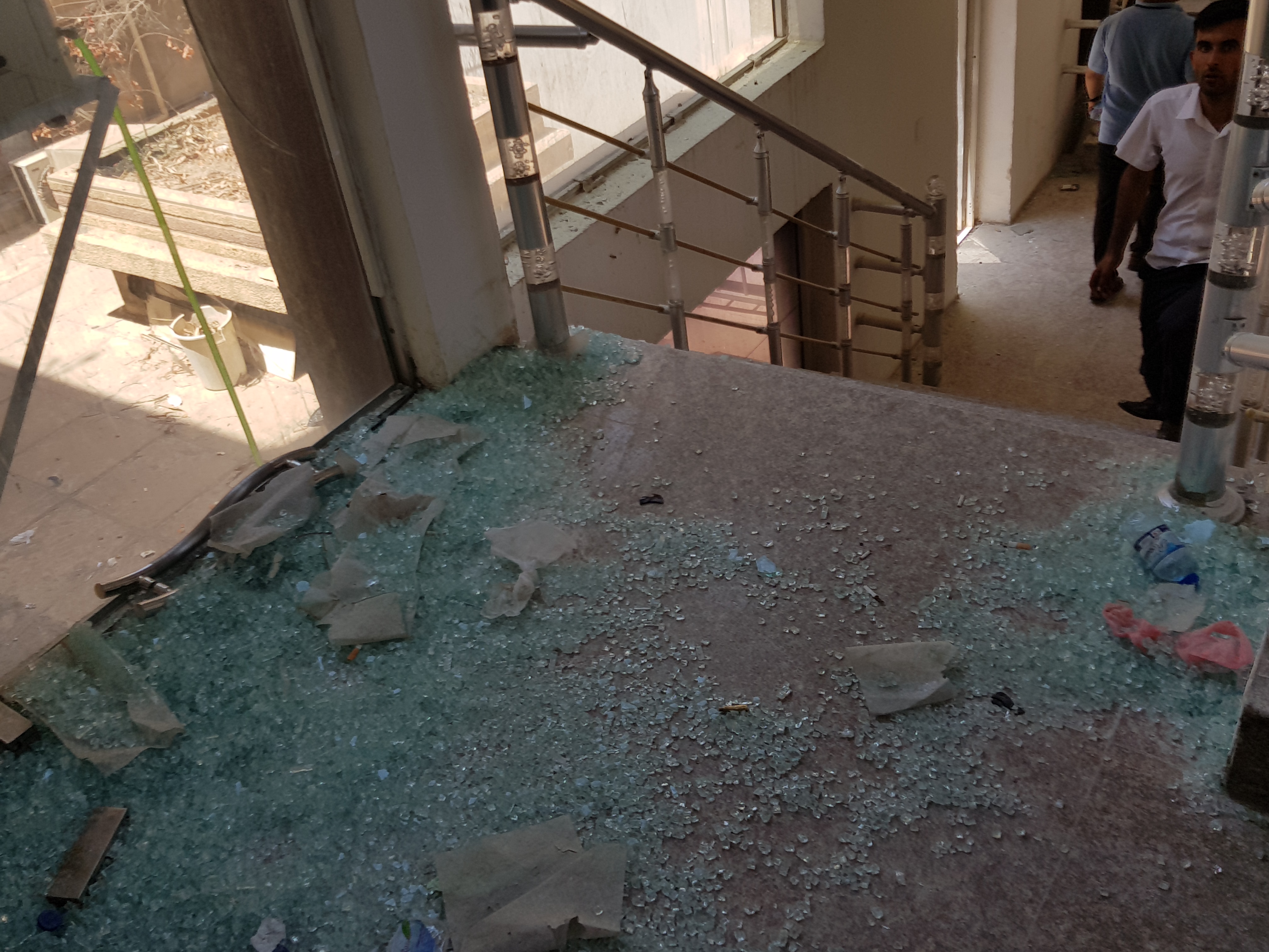 The aftermath of the Erbil Governorate building attack early in the morning, July 23, 2018. (Photo: Kurdistan 24/Wladimir van Wilgenburg)