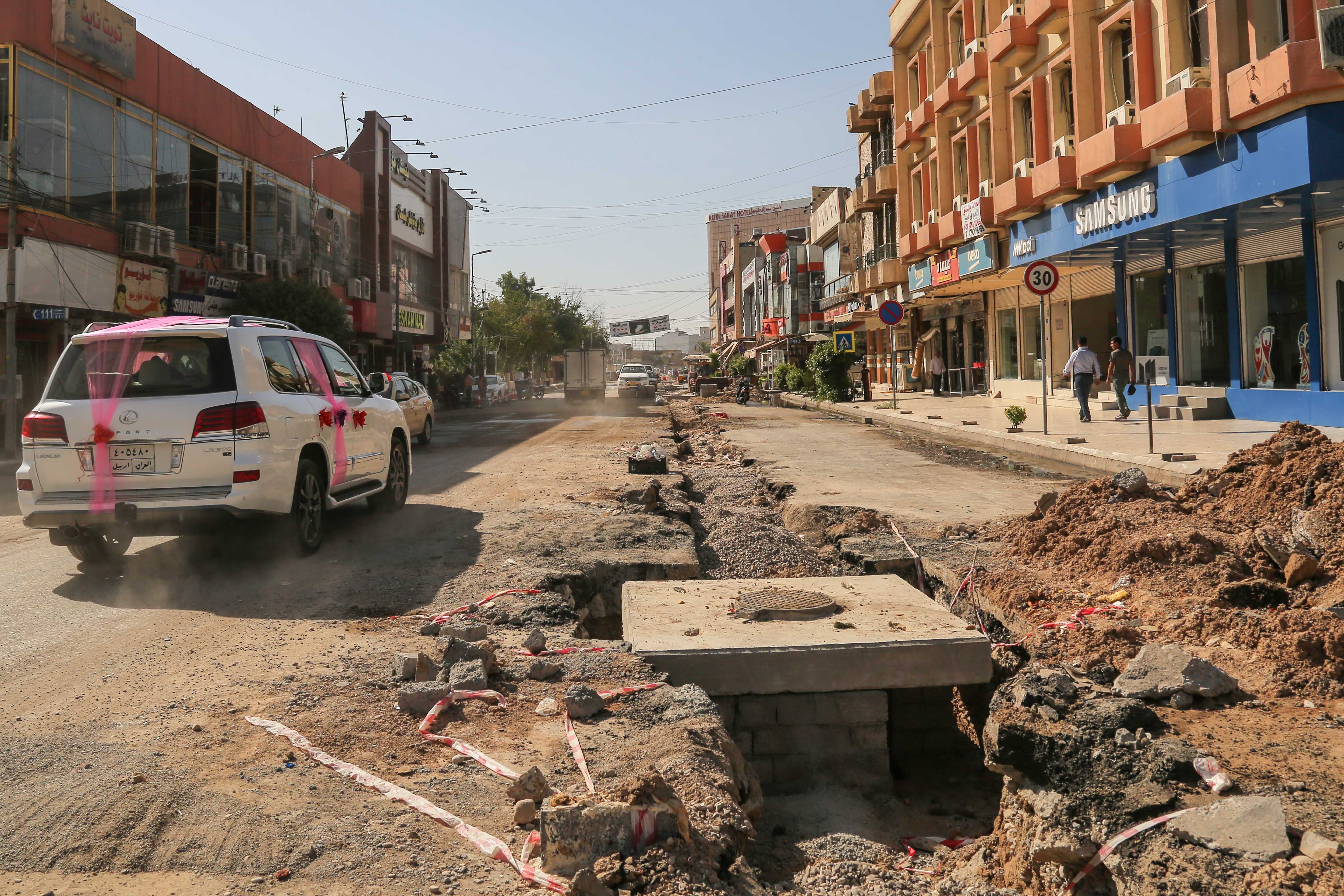 PHOTOS: Renovation of one of Erbil’s busiest streets has begun