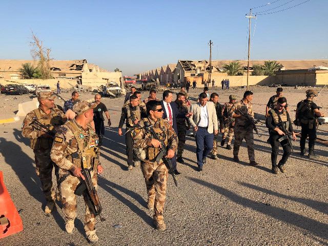 Suicide car bomb targets election warehouse in Kirkuk, injures 20 security members. (Photo: Social Media)