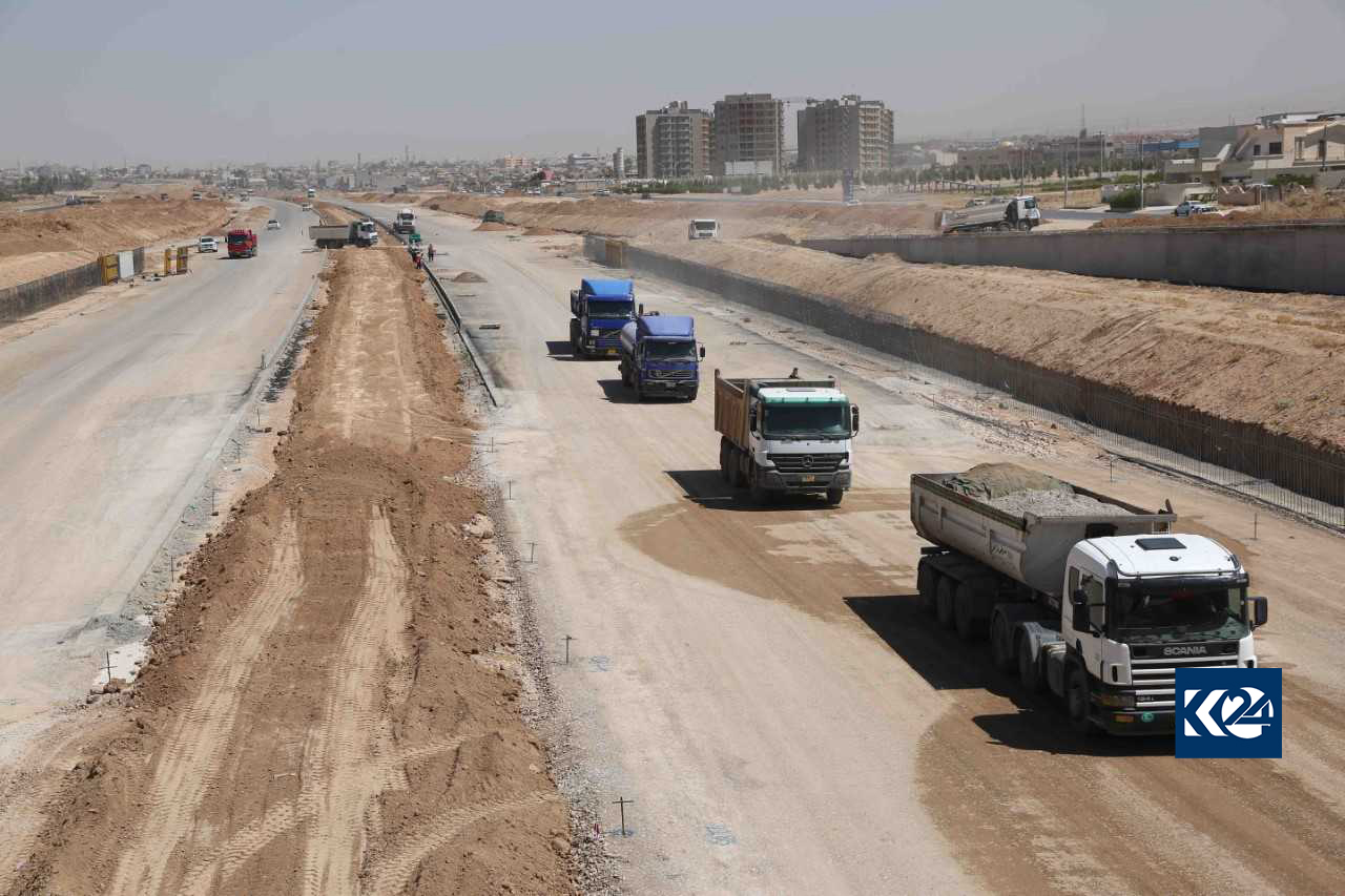 بە وێنە... پڕۆژەی شەقامی 120 مەتری ھەولێر لە قۆناخی كۆتاییدایە