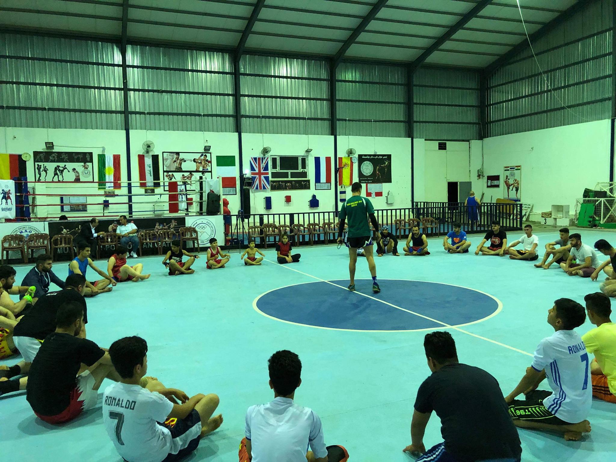Kurdish fighter Ali Qaradaghy leads training workshops for Muay Thai and kickboxing in the Kurdistan Region. (Photo: Facebook/Ali Qaradaghy)