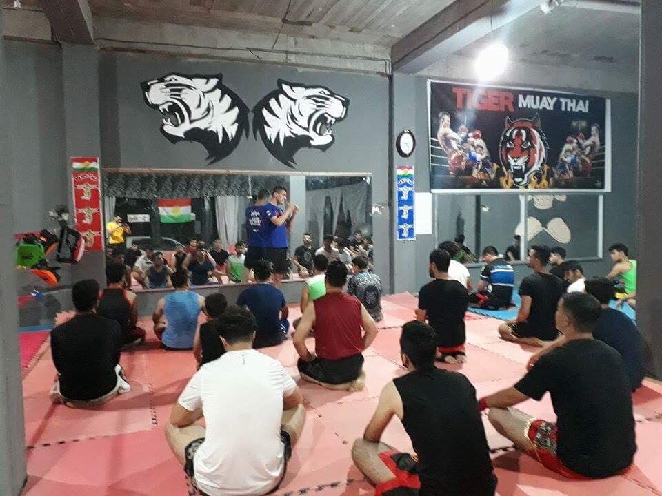Kurdish fighter Ali Qaradaghy leads training workshops for Muay Thai and kickboxing in the Kurdistan Region. (Photo: Facebook/Ali Qaradaghy)