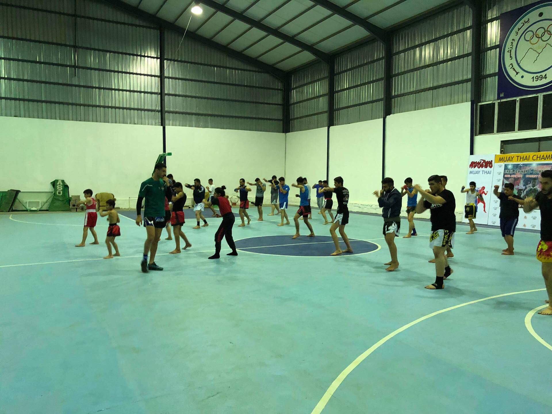 Kurdish fighter Ali Qaradaghy leads training workshops for Muay Thai and kickboxing in the Kurdistan Region. (Photo: Facebook/Ali Qaradaghy)