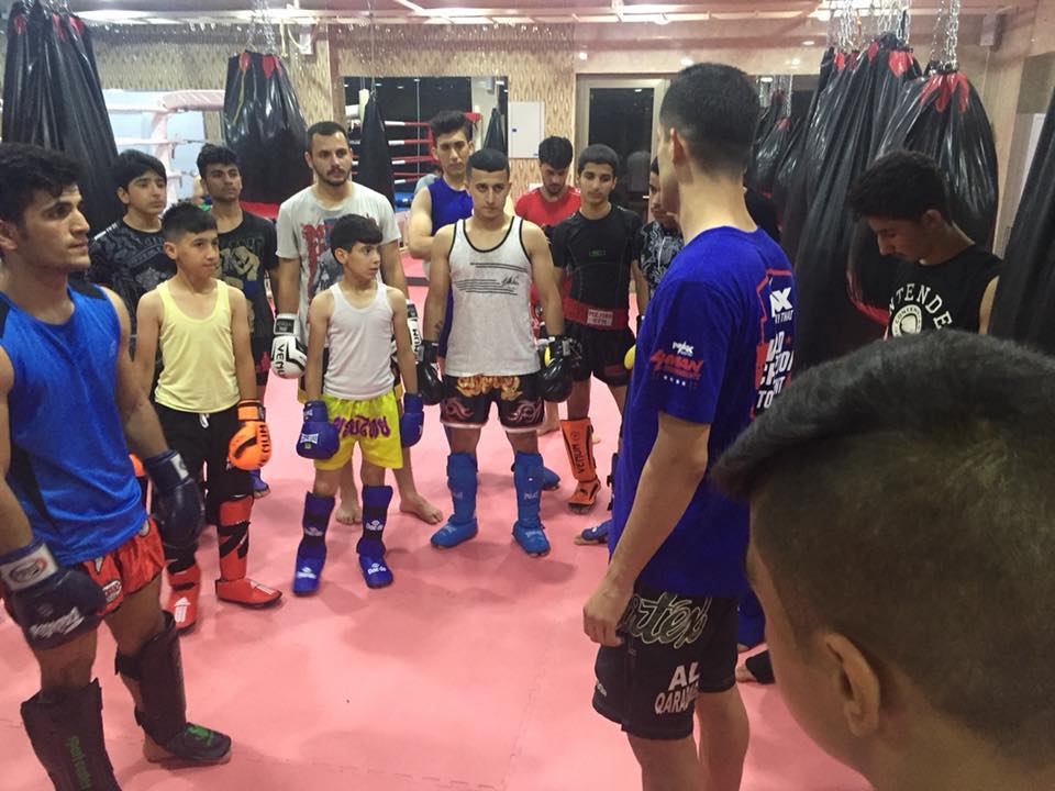 Kurdish fighter Ali Qaradaghy leads training workshops for Muay Thai and kickboxing in the Kurdistan Region. (Photo: Facebook/Ali Qaradaghy)