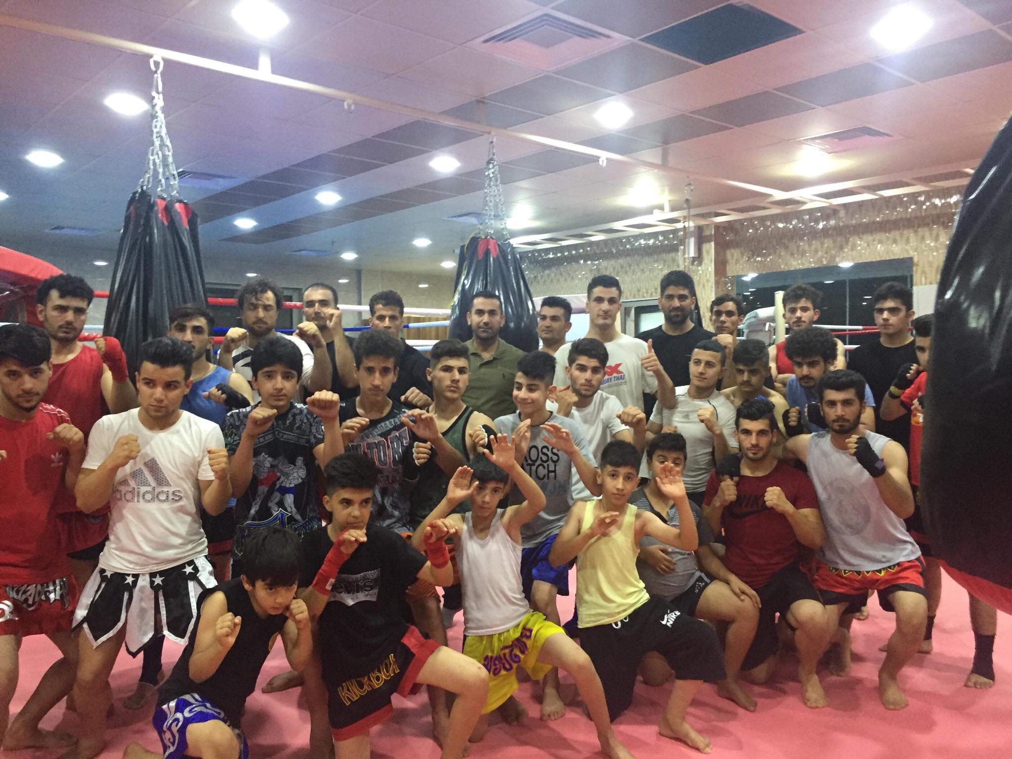 Kurdish fighter Ali Qaradaghy leads training workshops for Muay Thai and kickboxing in the Kurdistan Region. (Photo: Facebook/Ali Qaradaghy)