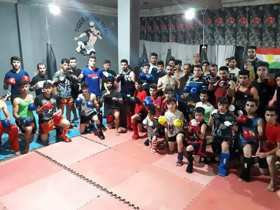 Kurdish fighter Ali Qaradaghy leads training workshops for Muay Thai and kickboxing in the Kurdistan Region. (Photo: Facebook/Ali Qaradaghy)