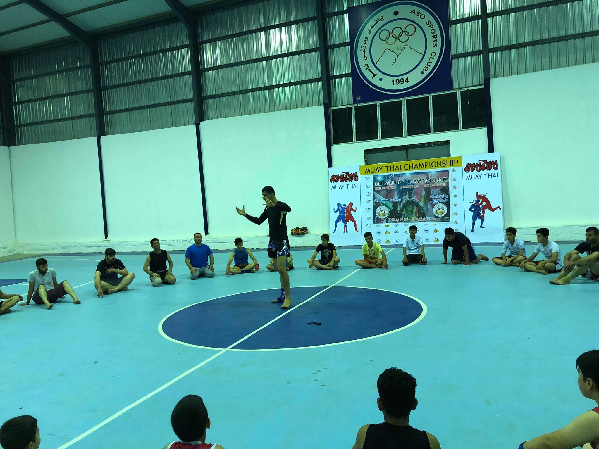 Kurdish fighter Ali Qaradaghy leads training workshops for Muay Thai and kickboxing in the Kurdistan Region. (Photo: Facebook/Ali Qaradaghy)