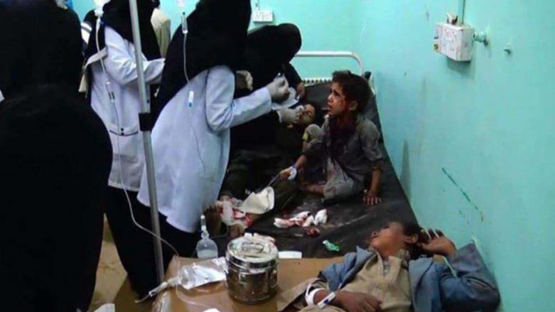 چه‌ند منداڵێكى بريندارى بۆردومانه‌كانى سعوودييه‌ گه‌يه‌ندراونه‌ته‌ نه‌خۆشخانه‌ و چاره‌سه‌ريان بۆ ده‌كرێت