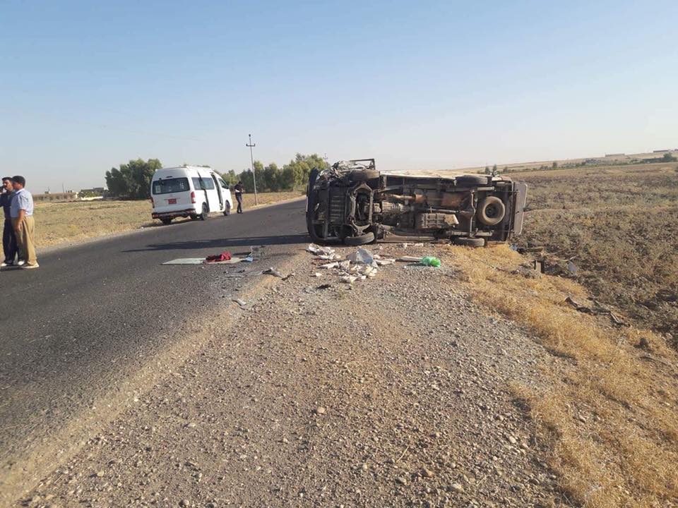لە رووداوێكی ھاتووچۆدا دوو كەس برینداربوون