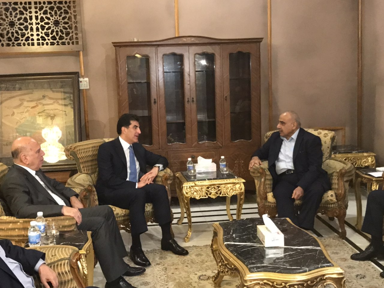 نێچیرڤان بارزانی و عادل عەبدولمەھدی پرسی سەرۆككۆمار تاوتوێ دەكەن