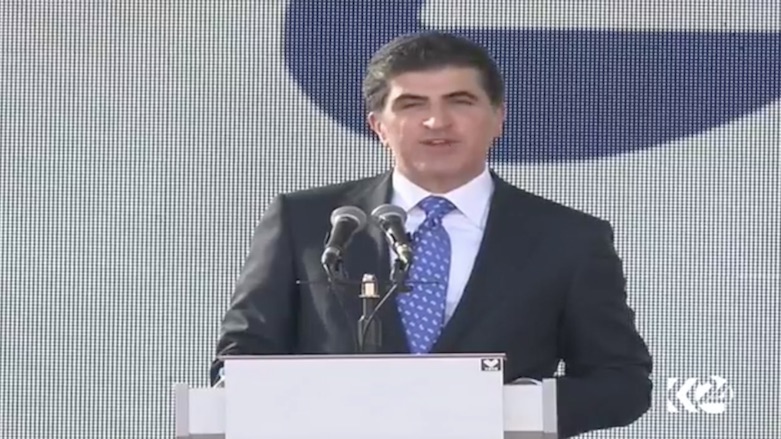 KRG Prime Minister Nechirvan Barzani delivers a speech to mark the opening of the Gali-Zakho Tunnel, Sept. 25, 2018. (Photo: Kurdistan 24)