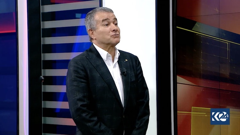 The Chairman of Dalkurd FF, Ramazan Kizil, during a live broadcast interview with Kurdistan 24 in Erbil, Kurdistan Region, on Sept. 9, 2018. (Photo: Kurdistan 24)