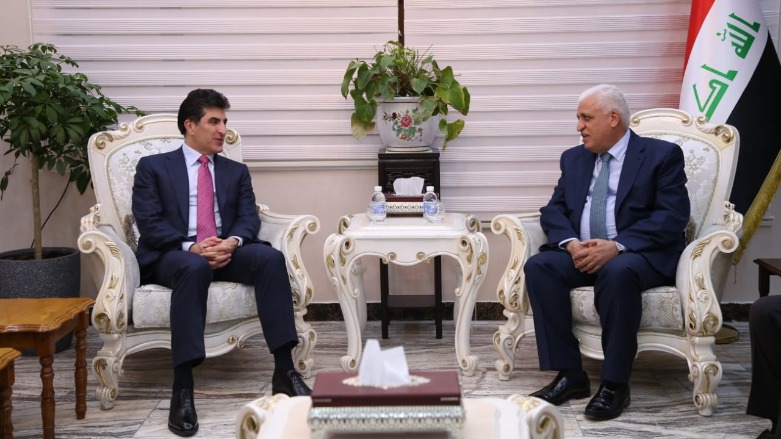The Prime Minister of the Kurdistan Region, Nechirvan Barzani, met with Iraqi Shia leader, Falih al-Fayyad, in Baghdad, Sep. 22, 2018. (Photo: KRG)