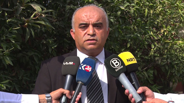 Ali Ibrahim Ali, a member of the KIU leadership in Duhok during a press conference in the province to announce his resignation, Sep. 14, 2018. (Photo: Kurdistan 24)