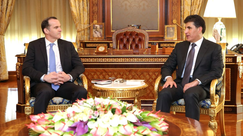 The Prime Minister of the Kurdistan Region Nechirvan Barzani meets Brett McGurk, Special Presidential Envoy to the Coalition against the Islamic State (IS) in Erbil, Sep. 11, 2018. (Photo: KRG)