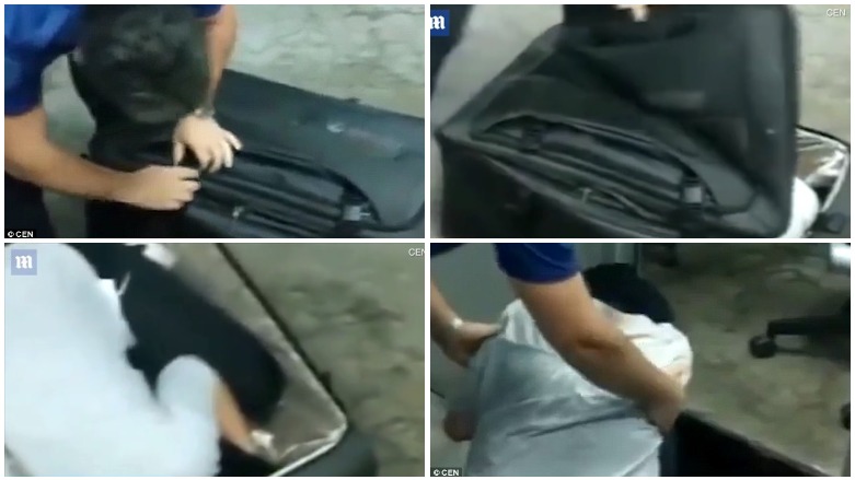 پۆلیسی تورکیا ژنێکی قاچاخ لە جانتایەک دەستگیردەکەن