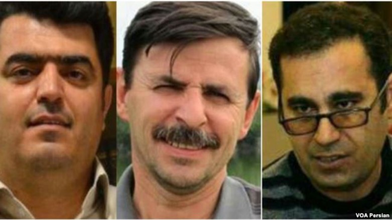 Union activists from right, Mohammad Habibi, Mahmoud Beheshti Langroudi, and Ismail Abdi. (Photo: VOA)