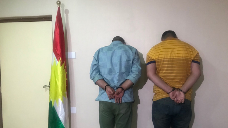 Security forces arrested the two suspects in Duhok while they were traveling in a Toyota Camry. (Photo: KRSC)