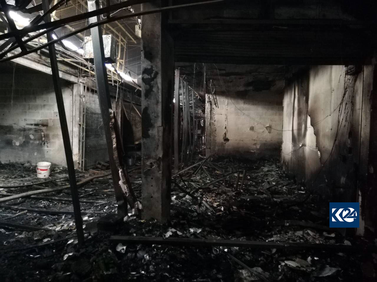 بازاڕی لەنگەی ھەولێر ئاگری گرت