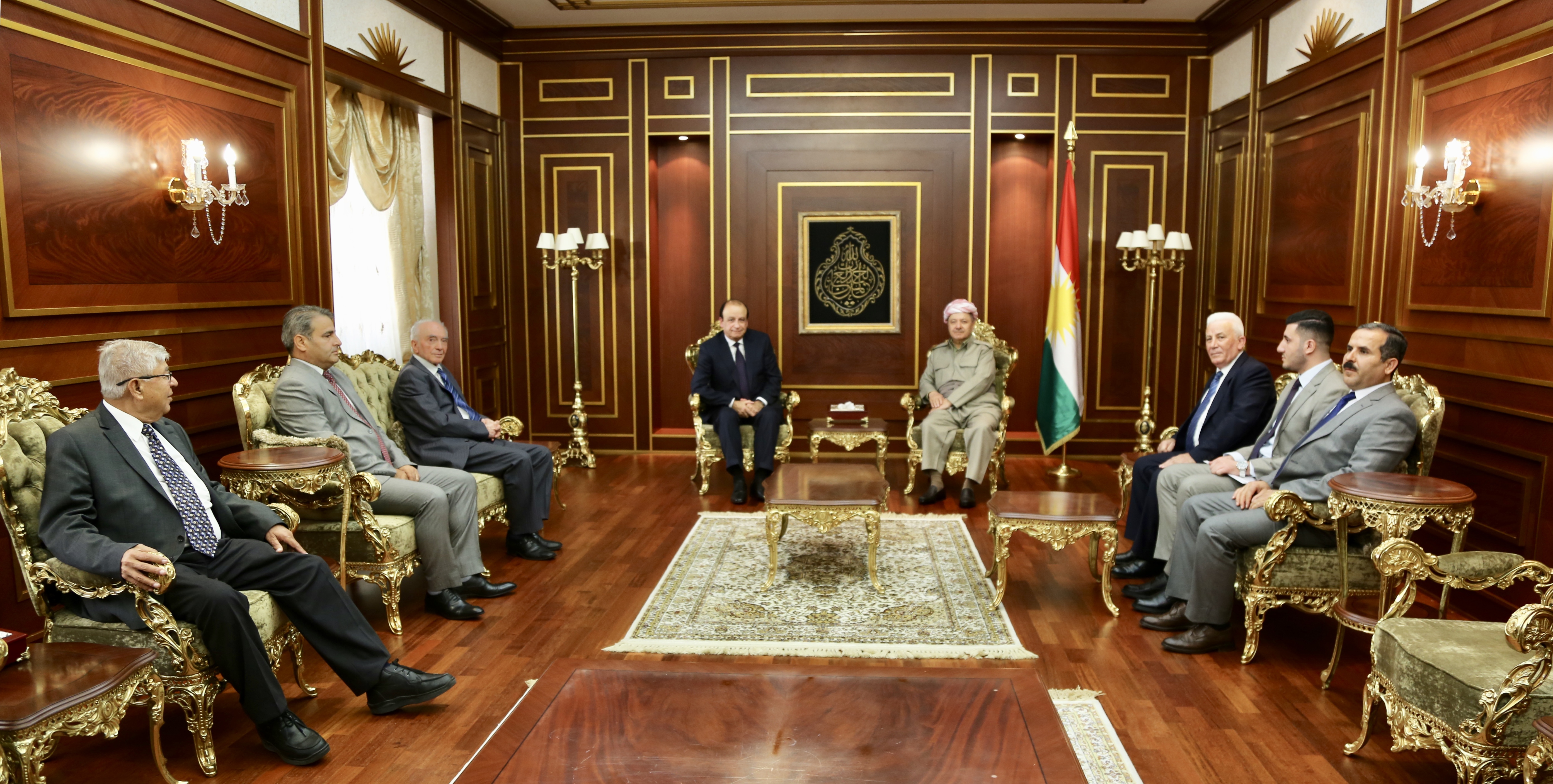 Masoud Barzani during a meeting with a delegation from the Afrin Civil Liberation Council in Erbil, Oct. 23, 2018. (Photo: Barzani’s media office)