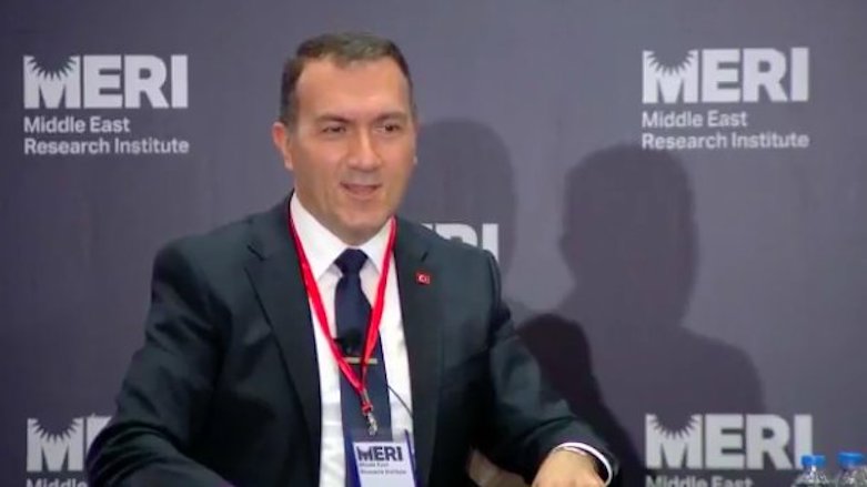 Turkey’s Ambassador to Iraq Fatih Yildiz speaks during the annual Middle East Research Institute (MERI) conference, Oct. 23, 2018. (Photo: Kurdistan 24)