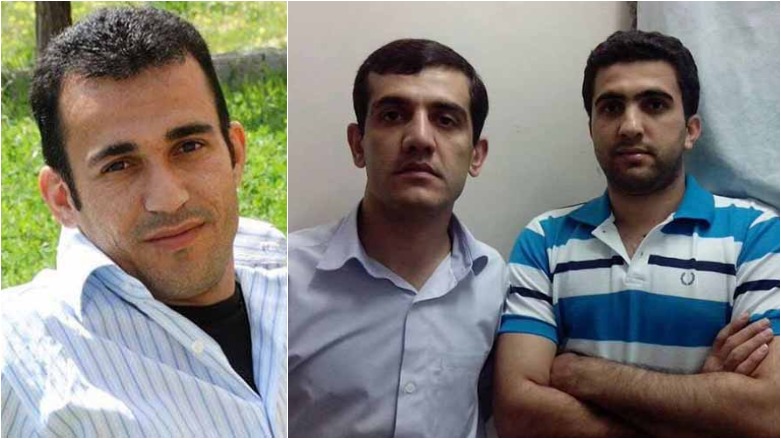 Ramin Hossein Panahi (left) and fellow Kurdish activists Loghman and Zaniar Moradi. (Photo: Archive)