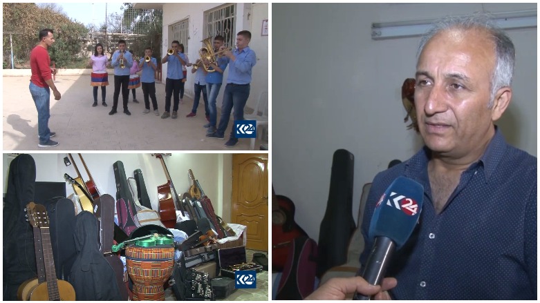 Xenî Mîrzo amûreyên mûzîkê diyarî zarokên hejar dike