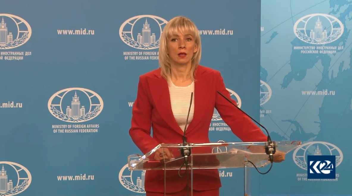 زاخارۆڤا بۆ كوردستان24: حكومه‌تى سووريا مافى ئه‌وه‌ى هه‌يه‌ به‌رگرى له‌ سه‌روه‌رى خۆى بكات