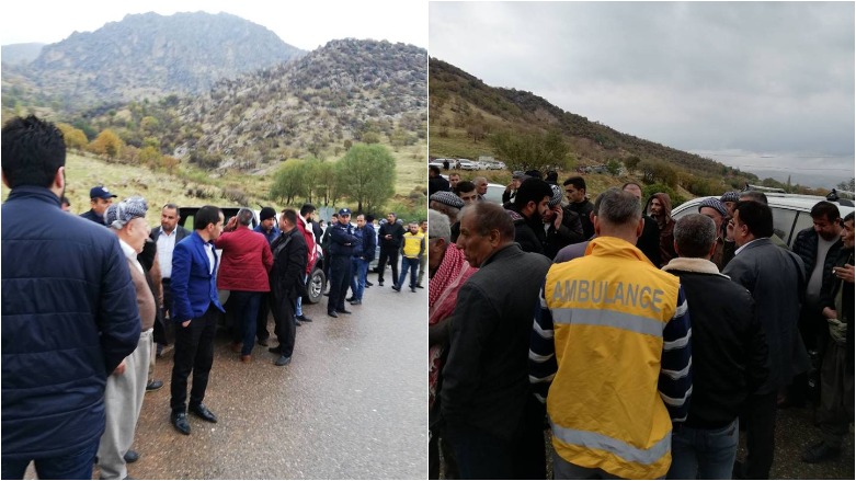 Families of the victims from Ardana village await the arrival of the bodies on Nov. 15, 2018. (Photo: Social media)