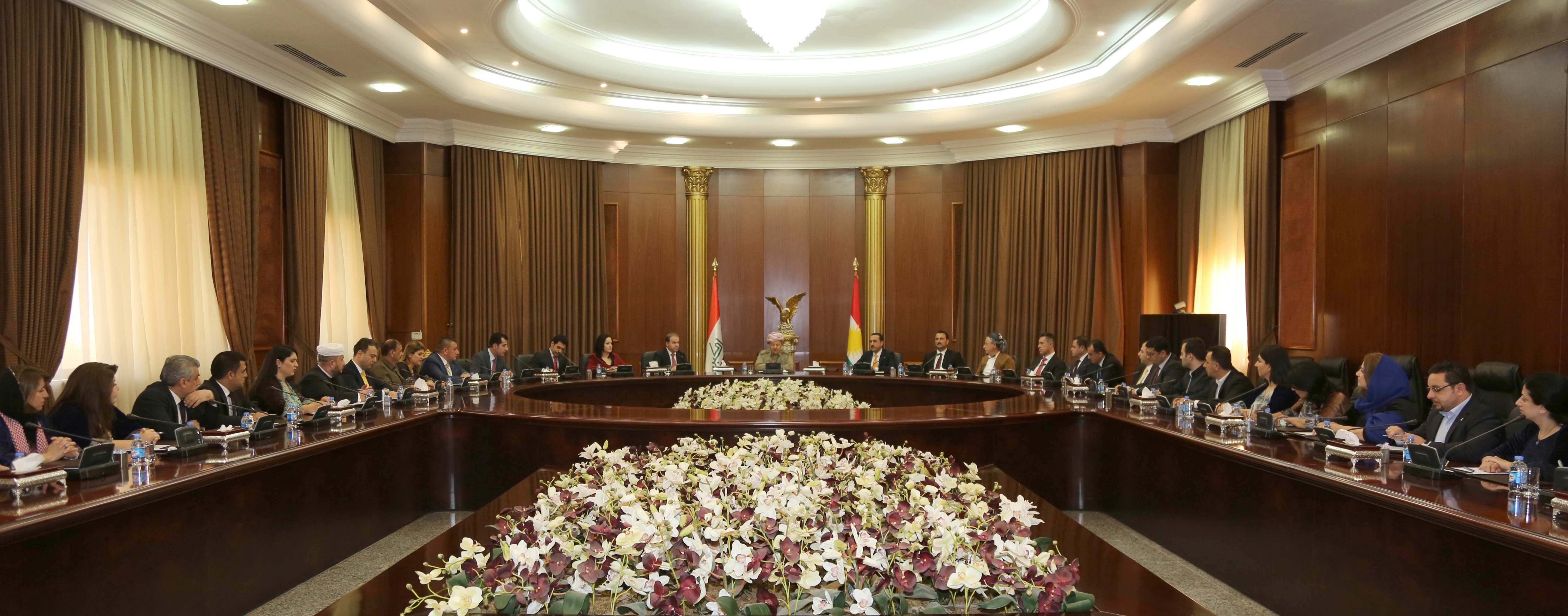 مسعود بارزانی روز 30 آبان 97 با اعضای فراکسیون پارت دموکرات کردستان (پارتی) در پارلمان کردستان دیدار کرد، masoudbarzani.krd