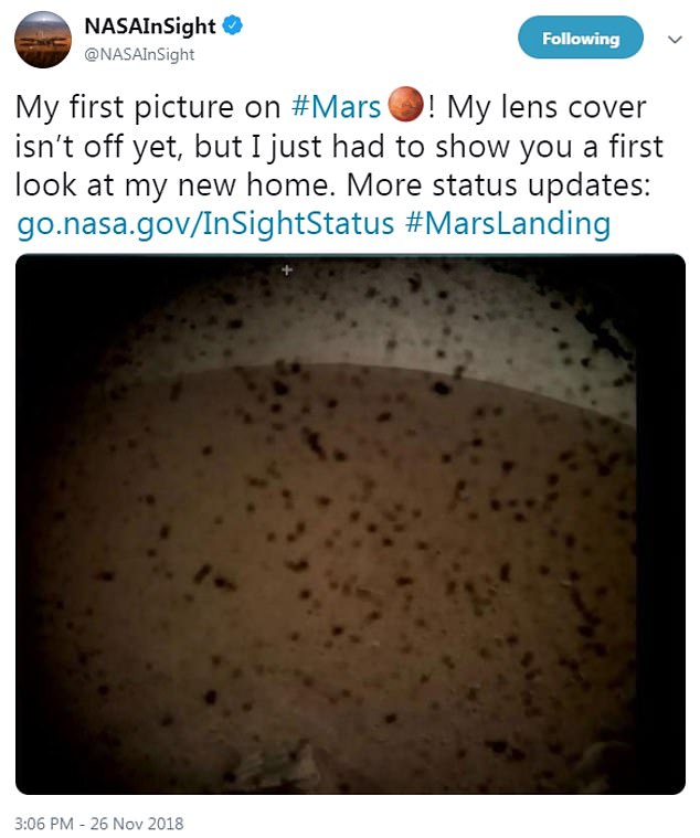 یەکەم وێنەی ئینسایت لە مەریخ