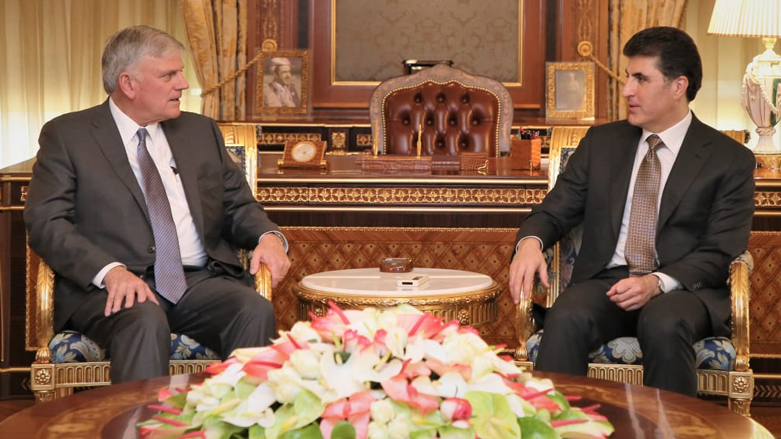 نيجرفان بارزاني يجتمع مع رئيس منظمة سماريتان (صورة: موقع حكومة الإقليم)