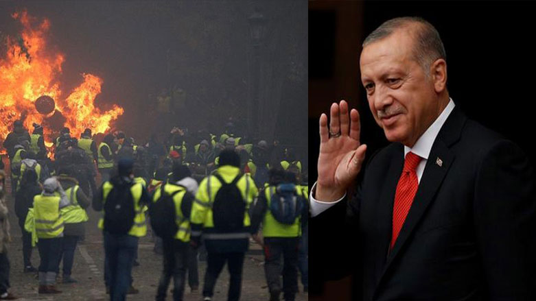 ئه‌ردوغان دڵی به‌ رووداوه‌كانی فه‌ره‌نسا خۆش ده‌كات