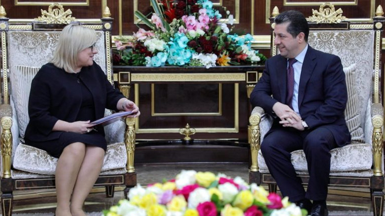 Chancellor of the Kurdistan Region Security Council (KRSC) Masrour Barzani receives Poland's Minister for Humanitarian Affairs Beata Kempa in Erbil, Dec. 12, 2018. (Photo: KRSC press office)