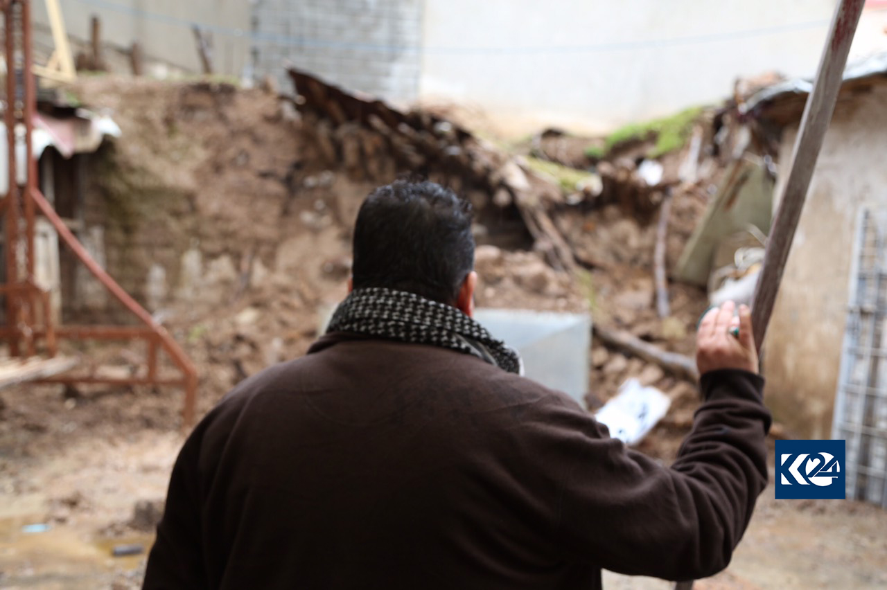 باران خانووی بەسەر ماڵی پێشمەرگەیەكدا رووخاند