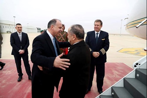 President of the Kurdistan Democratic Party (KDP), Masoud Barzani (right), arrived in the Jordanian capital on Jan. 27, 2019. (Photo: Masoud Barzani's office)