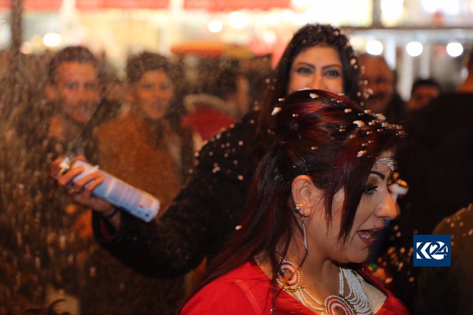 The people of Sulaimani took to the streets of the city on New Year's eve in a celebratory march.