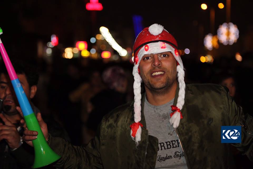 The people of Sulaimani took to the streets of the city on New Year's eve in a celebratory march.