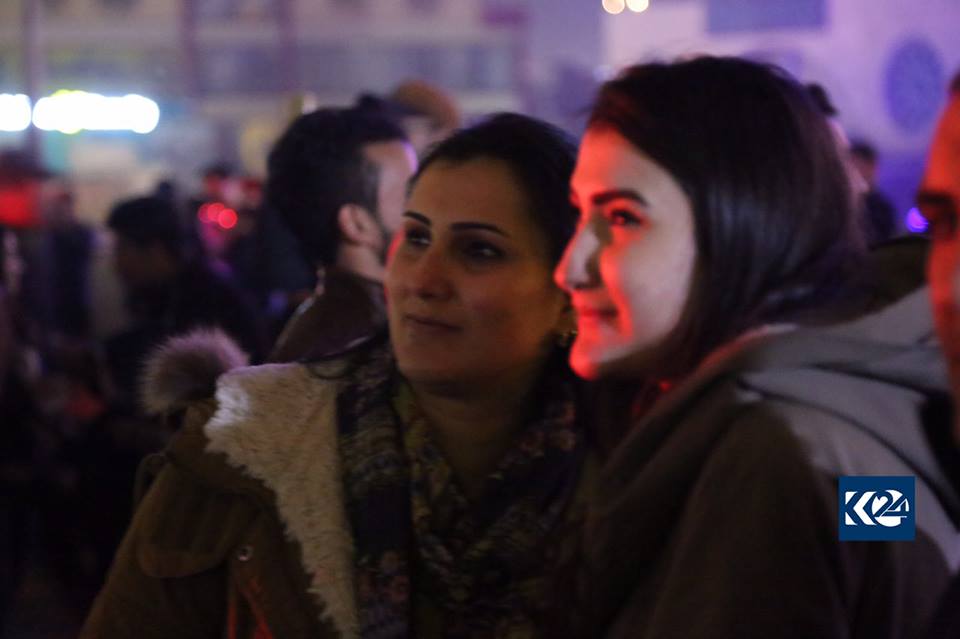 The people of Sulaimani took to the streets of the city on New Year's eve in a celebratory march.