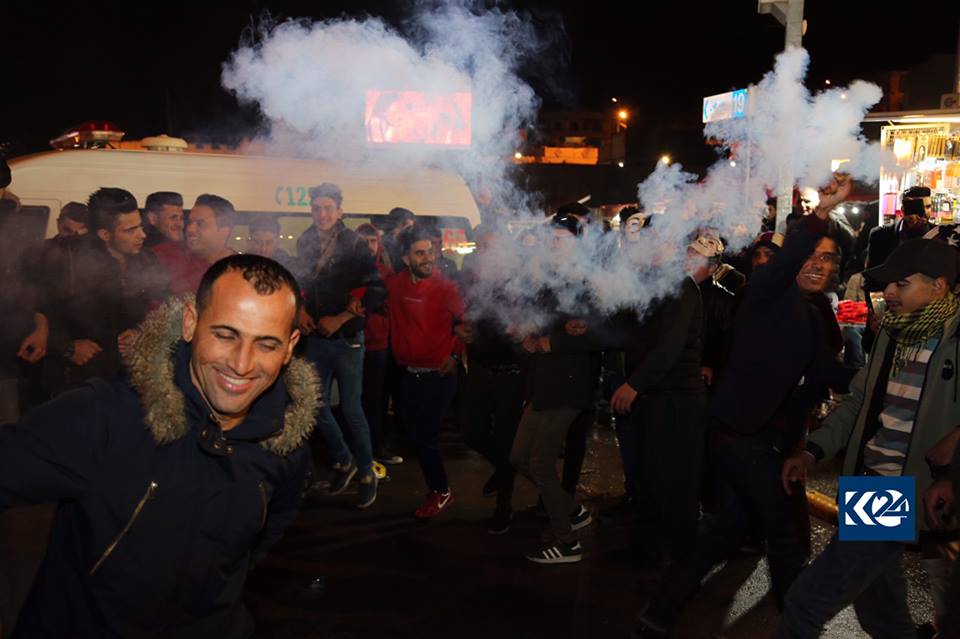 The people of Sulaimani took to the streets of the city on New Year's eve in a celebratory march.