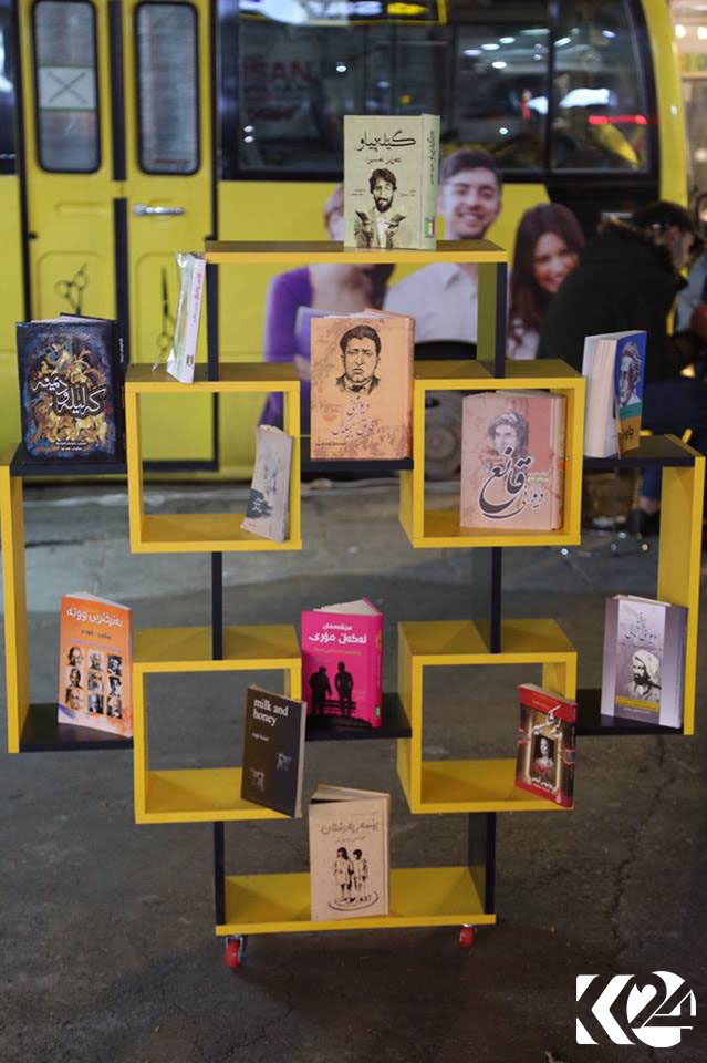 Some of the works available at the bookstore on Salim Street’s sidewalk.