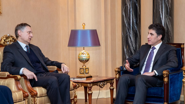 Prime Minister of the Kurdistan Region Nechirvan Barzani receives German Ambassador to Baghdad Cyrill Nunn, Feb. 5, 2019. (Photo: Prime Minister's office)