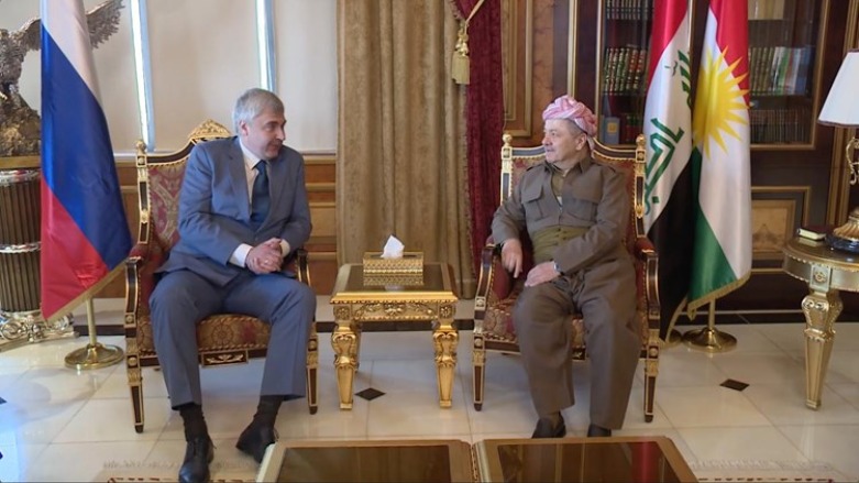 The meeting between the head of the Kurdistan Democratic Party (KDP) and the Russian Federation Ambassador to Iraq, Maksim Maksimov, Feb. 25, 2019. (Photo: Masoud Barzani's Office)