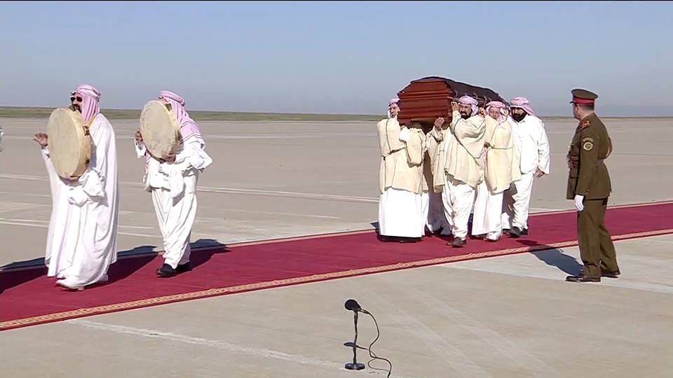 مراسم استقبال جثمان امير الايزيديين في كوردستان