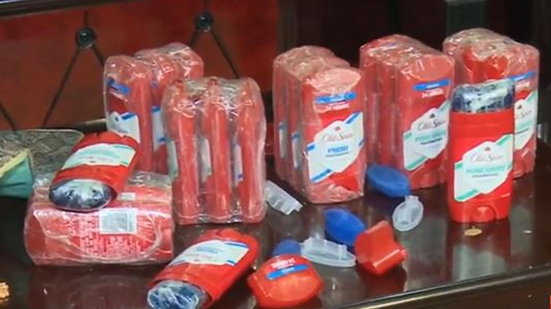 Illicit drugs found hidden inside so-called hygiene products in Sulaimani, Kurdistan Region, March 17, 2019. (Photo: Social Media)