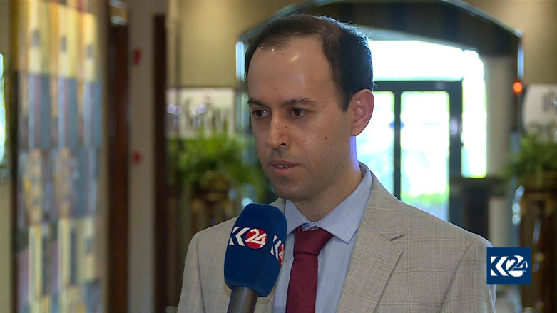 Cauchar Birkar during an interview with Kurdistan 24 before the award ceremony on March, 27, 2019. (Photo: Kurdistan 24)